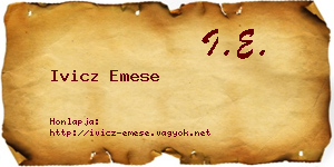 Ivicz Emese névjegykártya